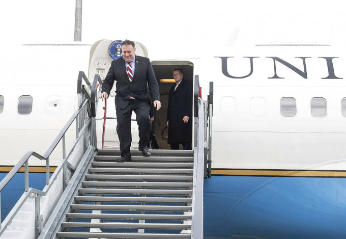 美國國務卿蓬佩奧出訪匈牙利。AP圖片