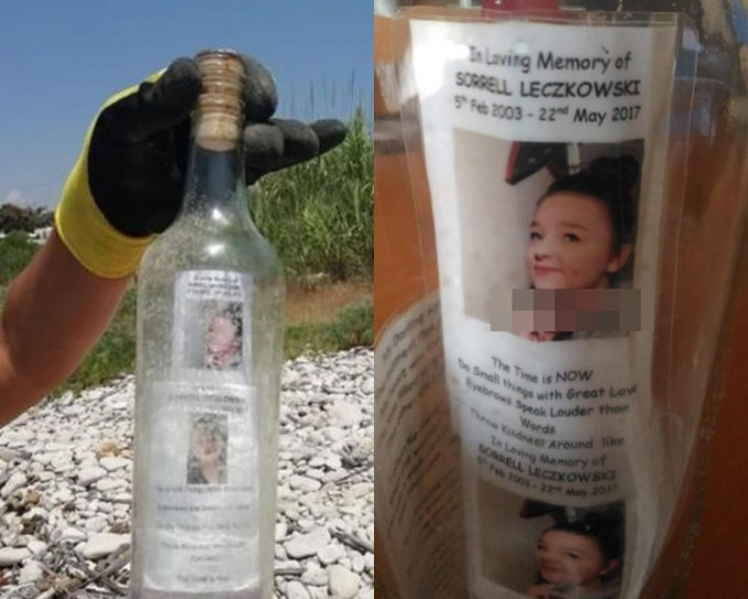 一名男子在清理普利亞區沙灘時，發現瓶中信。網圖