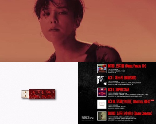 GD新專輯如期推出，宣傳海報的USB就是收錄這5首新歌的USB。