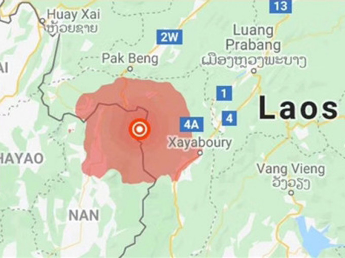 老撾與泰國邊境地區發生6.1級地震。（網圖）