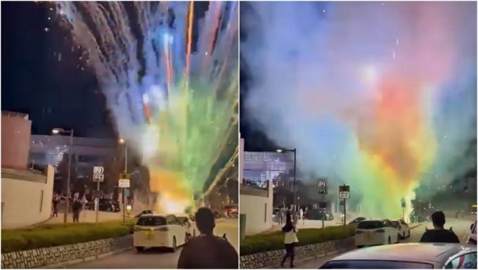西贡疑有人上演「烟花汇演」，大量浓烟冒出，现场亦传出多次爆炸声。FB影片截图