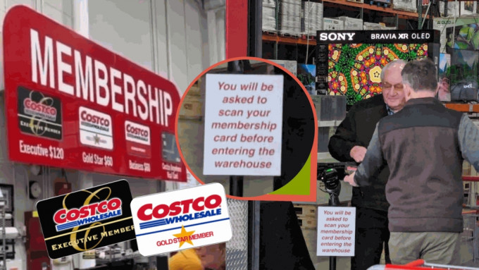 民眾發現部分美國好市多Costco店舖在門口擺放機器嚴查會員卡。