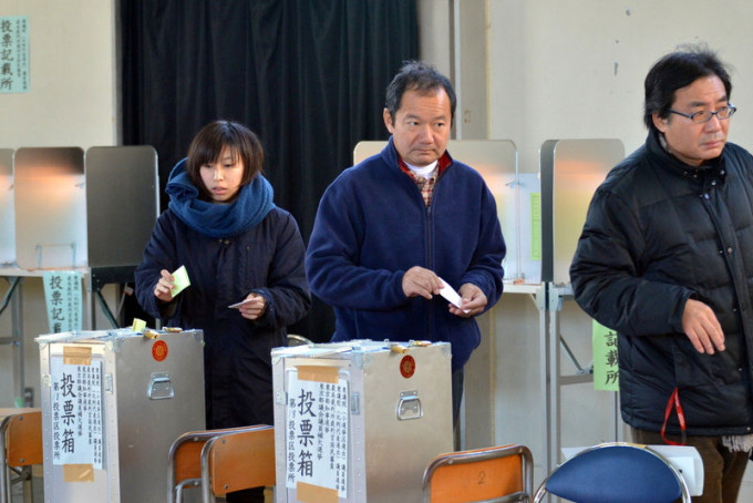 日本今日舉行眾議院選舉，各票站在當地早上七時開放（網上圖片）