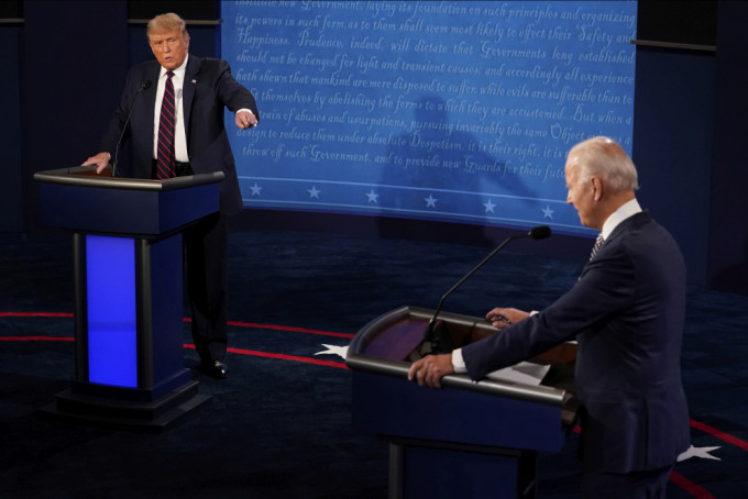 美國總統大選首場電視辯論。AP圖片
