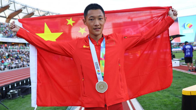 王嘉男摘下中國男子跳遠史上首枚世錦賽金牌。Reuters