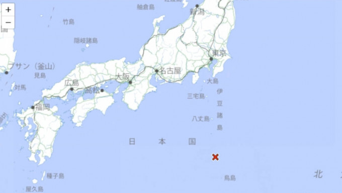 日本伊豆群島附近海域發生5.9級地震。（日本氣象廳）