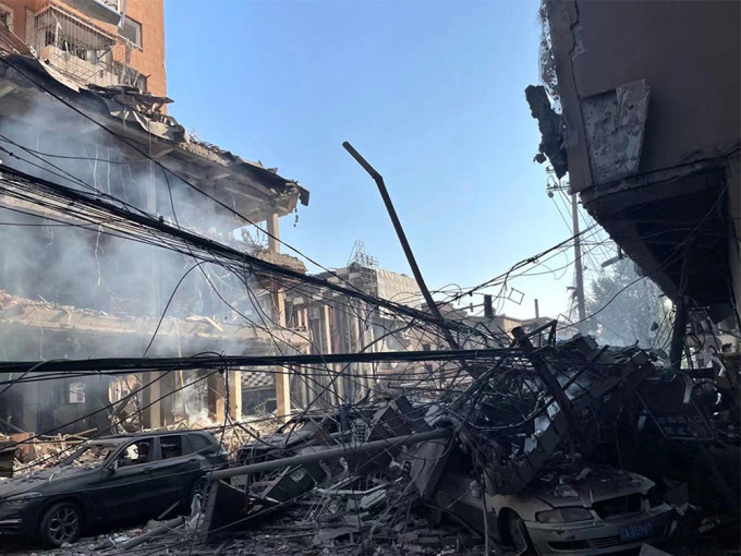 瀋陽餐廳爆炸事故造成嚴重破壞。網圖