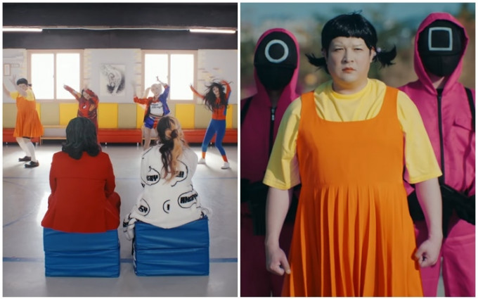 神童公开新综艺《街头鱿鱼战士》的预告片段与一群专业舞者再演《鱿鱼游戏》。