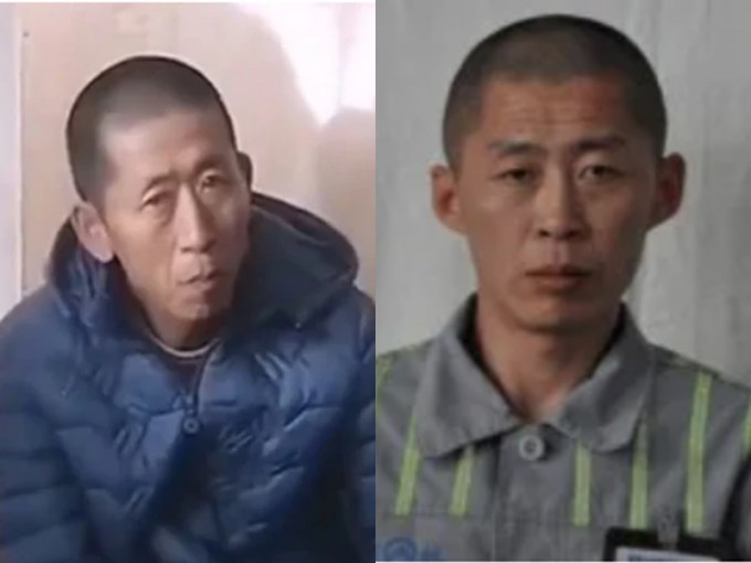 左为无辜男子，右图为越狱犯朱贤健。网图