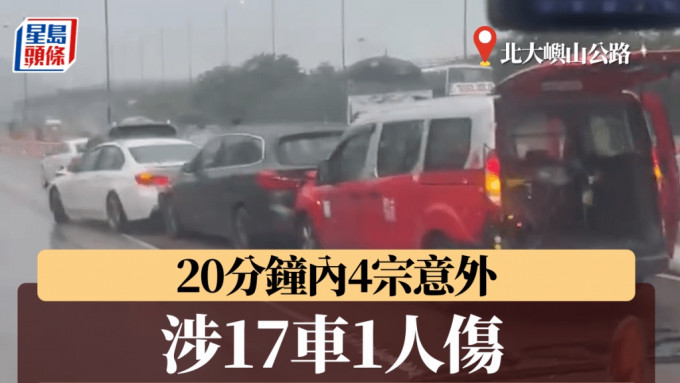 北大屿山公路20分钟内4宗意外