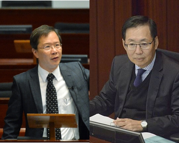 公民党立法会议员郭家麒(左)；财委会主席陈健波(右)