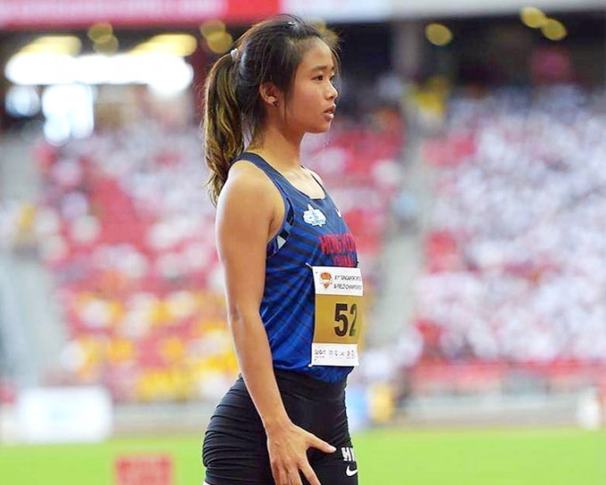 港将俞雅欣出战全运会女子跳远，排第12名晋级决赛 。俞雅欣IG图片