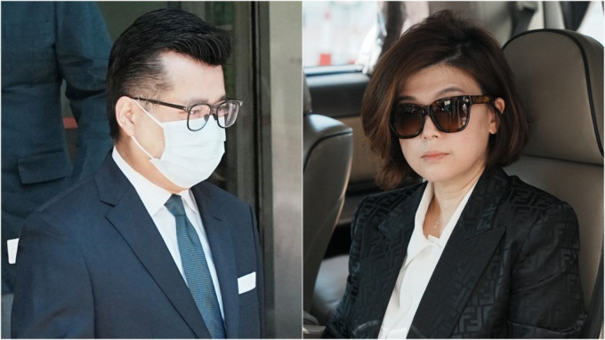 被告陳燿陽（左）涉恐嚇妻子陳李明慧（右）一案，控方今加控陳燿陽襲擊傷人罪。汪旭峰攝