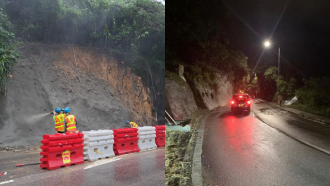 赤柱峽道山泥傾瀉｜路政署指完成鞏固斜坡 道路恢復全線行車