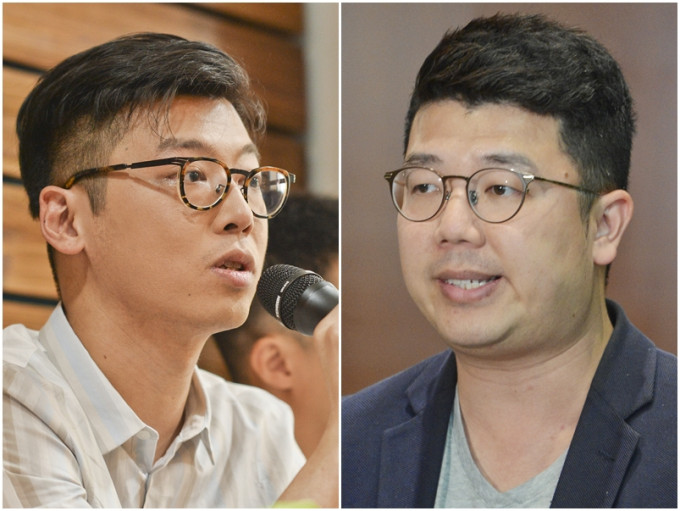 本土研究社成员陈剑青（左）及民建联立法会议员刘国勋（右）。资料图片