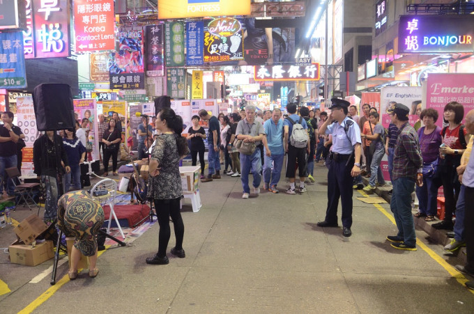 旺角行人專用區噪音問題愈趨嚴重。資料圖片