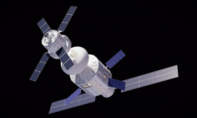 空巴公司設計的太空站，中間圓球是人造重力設施。