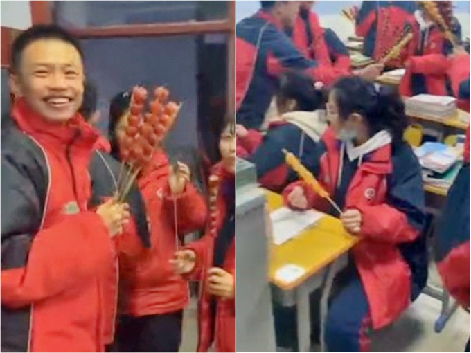 吉林老师为安慰学生而买了70串糖葫芦。网图