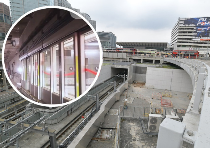 港铁屯马线将进入全线试运行阶段，列车驶入新建路段。资料图片