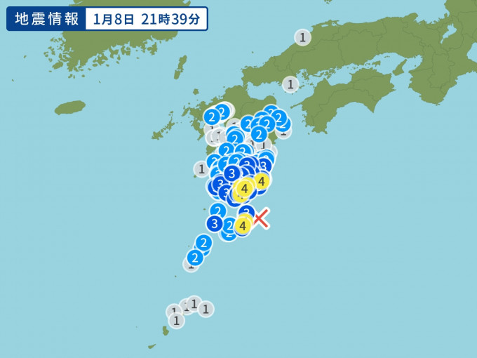 日本九州南部發生6.4級地震。網上圖片