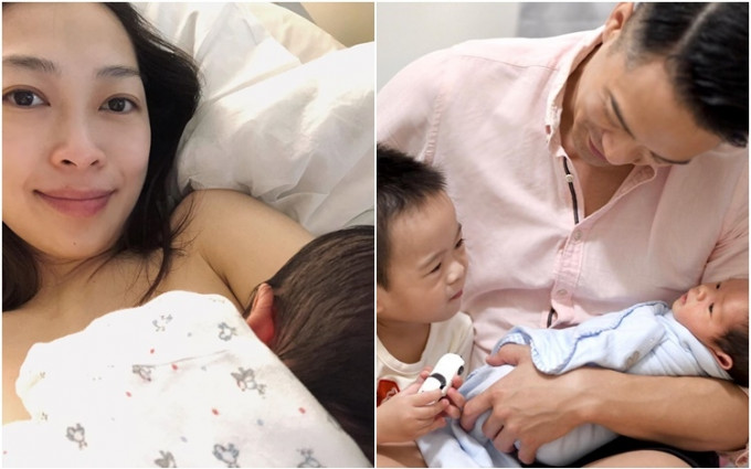 宋熙年誕下Jamie當日，只公開了陳智燊跟兩個小朋友相。