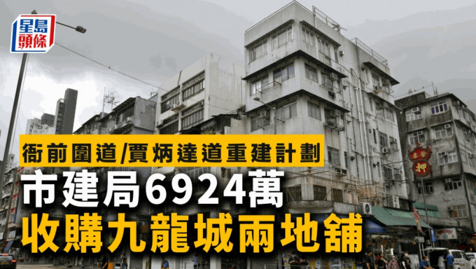 市建局6924万 收购九龙城两地铺