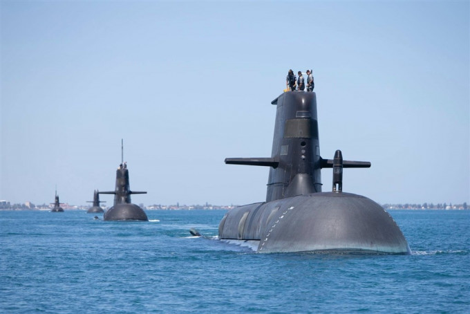 與英美正式簽署文件， 澳洲將添8艘核動力潛艇。網圖