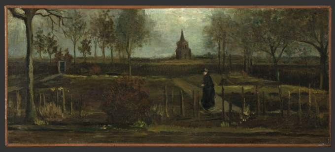 被盜梵高畫作《1884年春天紐南的牧師花園》（The Parsonage Garden at Nuenen in Spring 1884）。AP