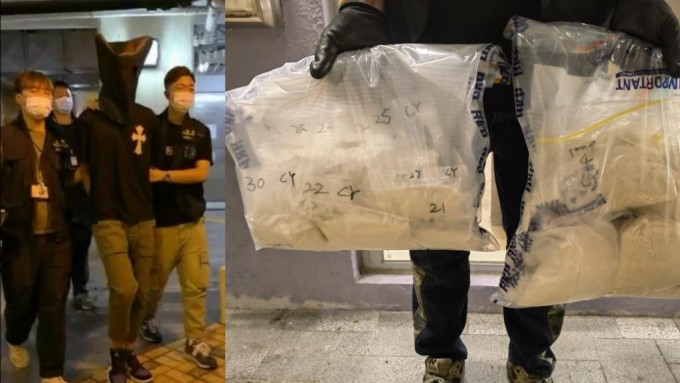 警方拘捕一名17歲少年，檢獲逾600萬元毒品。警方圖片