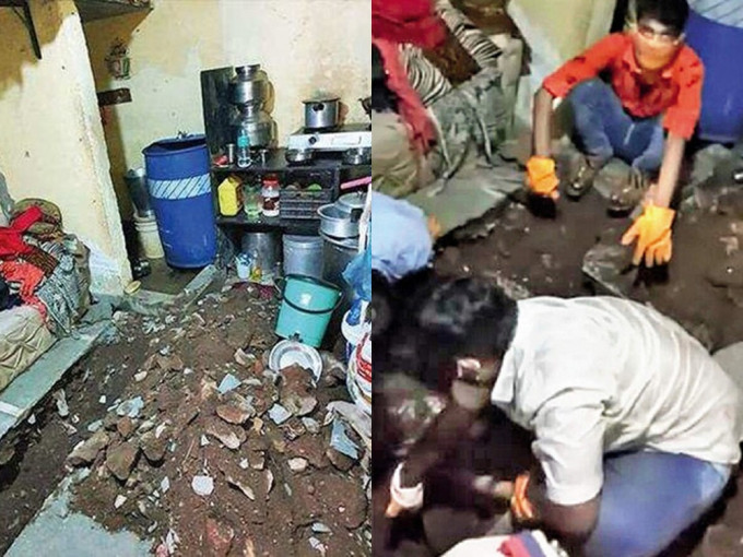 印度狠妻偕情夫杀夫肢解，将尸体埋家中厨房的地板下，遭6岁大女揭真相。网图