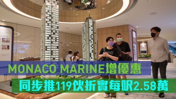 MONACO MARINE推119伙，折實每呎2.58萬。