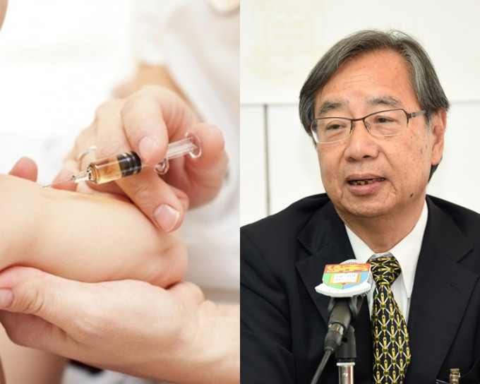 衞生署疫苗可預防疾病科學委員會主席周鎮邦醫生（右）強調，疫苗至今仍是有效方法。資料圖片