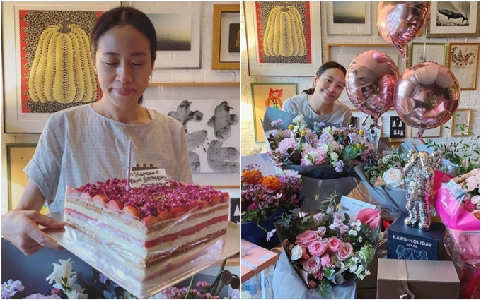 林嘉欣簡單慶祝42歲生日。