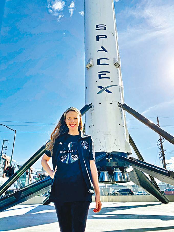 平民太空人阿西诺，今年二月摄于SpaceX的加州总部。　