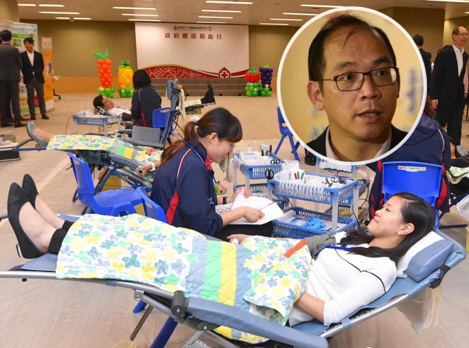 李卓廣(小圖)指捐血過程安全呼籲市民前往捐血。