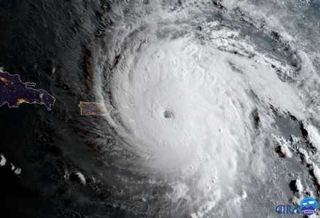 加勒比海受颶風艾瑪侵襲。AP
