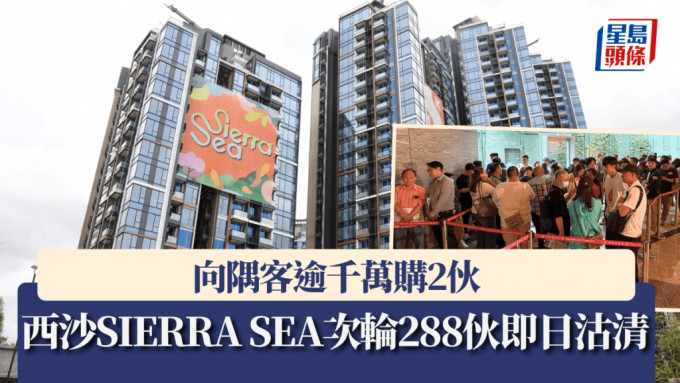 西沙SIERRA SEA次輪288伙即日沽清 向隅客逾千萬購2伙 代理料今輪內地客比例增10%