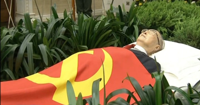 前總理李鵬告別儀式 。央視截圖