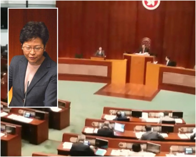 林郑月娥出席立法会质询时间。