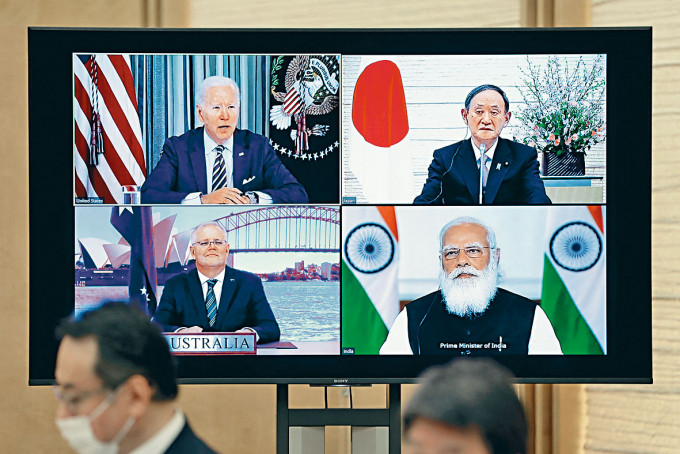 ■拜登、日本首相菅义伟、澳洲总理莫里森、印度总理莫迪举行「四方安全对话」（Quad）视像会议。