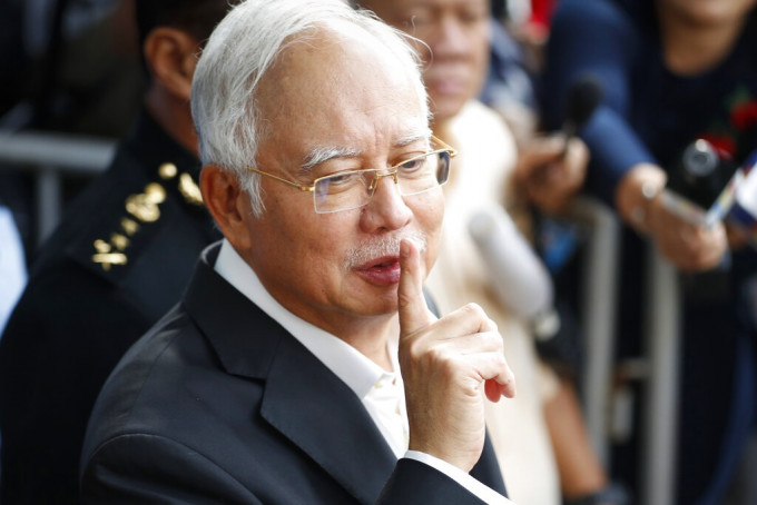 马来西亚前首相纳吉布7项罪成。AP资料图片