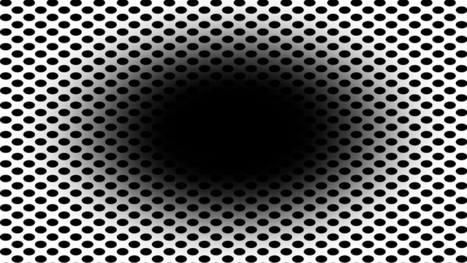 研究指86%人表示「感覺中間的黑色圓形圖案就像黑洞一樣不斷變大」。 twitter圖