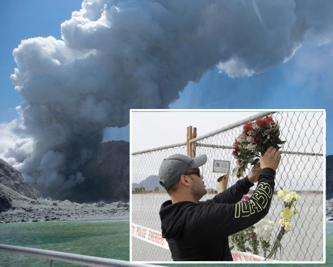 紐西蘭火山爆發恐13死34傷。AP