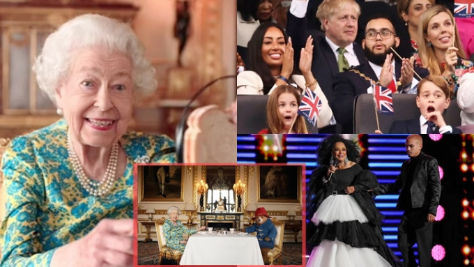 英女皇与柏灵顿熊合演短片掀起序幕，吸引逾2万群众逼爆白宫门外睇骚。