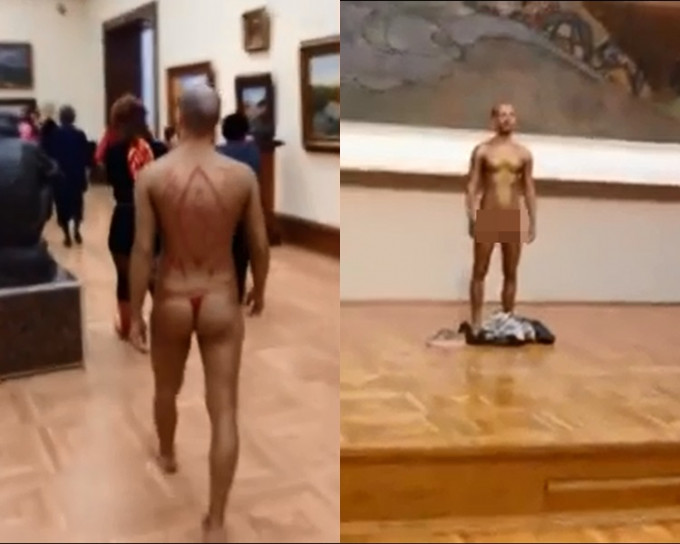 裸男在美術館走來走去。網圖/Julia Lapuridi Instagram