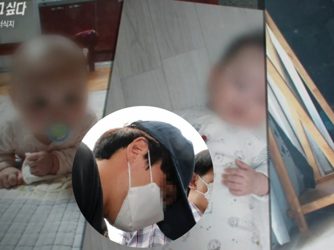 南韩一名继父（圆图）竟对20个月大的女婴性侵，并将她虐打致死。 （网上图片）