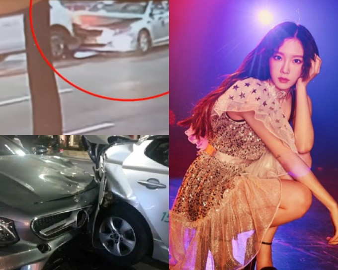 泰妍昨晚揸車時因疏忽引起車禍，同時惹來不少謠言。（網圖）