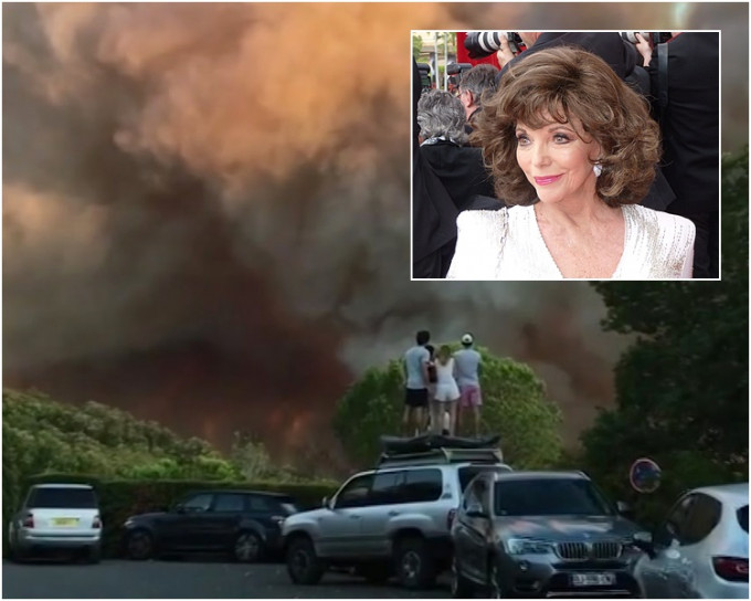 山火迫近度假胜地圣特罗佩歌莲丝被迫撤离别墅。AP