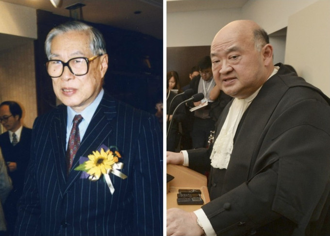 马道立（右）哀悼逝世首位华人检察官余叔韶。资料图片