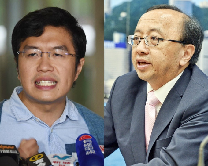 张达明(右)指，区诺轩(左)的议席暂时仍有效，要视乎政府有否提出上诉。 资料图片